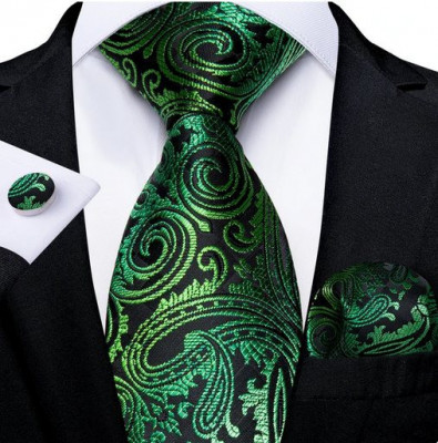 Set cravata + batista + butoni - matase -- model 750 foto