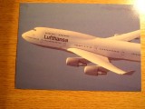 QW28 - Tematica aviatie 15 - Lufthansa - Boeing 747 - 400, Necirculata, Printata