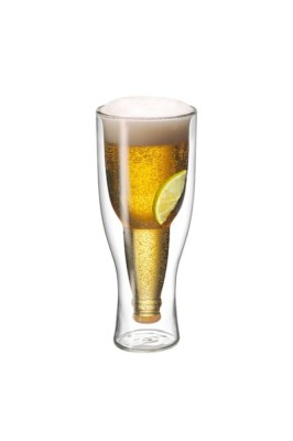 Pahar de bere, pereți dubli, 350 ml, transparent foto