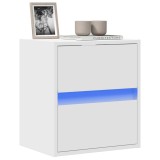 Cumpara ieftin Comodă TV de perete cu lumini LED, alb, 41x31x45 cm
