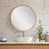 Oglinda de perete rotunda Modugno 60 cm auriu [en.casa] HausGarden Leisure