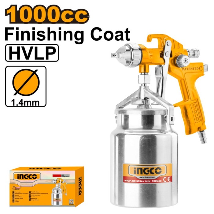 Pistol vopsit aluminiu vas metal jos 1000 cc - Ingco ASG2101