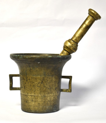 Mojar cu pistil / Piua veche din bronz - cca. 7 kg - dimensiuni mari foto