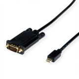 Cablu Mini Displayport la VGA 1080p T-T 2m Negru, Value 11.99.5807