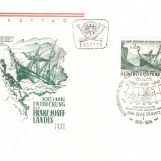 ARTICA NAVIGATIE 100 ANI DE LA DESCOPERIREA FRANZ JOSEF LANDES AUSTRIA FDC 1973