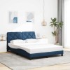 VidaXL Cadru de pat fără saltea, albastru, 140x190 cm, textil
