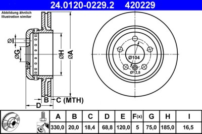 ATE 24.0120-0229.2 Disc frana foto