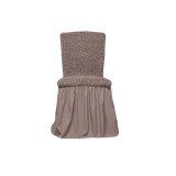 Set 6 huse scaune cu volane din bumbac elasticizat, Bone - HEP77