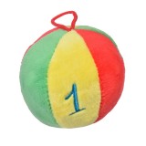 Jucarie Zornaitoare din plus, forma Minge, 7 cm, ATU-085692, Multicolor, Textil, Oem