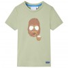 Tricou pentru copii cu m&acirc;neci scurte, kaki deschis, 128 11612, vidaXL