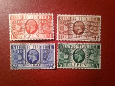 Serie Marea Britanie Rege George V - Jubileul de Argint - 1935 ,4 valori stampilate