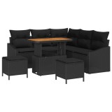 Cumpara ieftin Set de canapele pentru grădină 8 pcs Negru 90 x 55 x 71 cm