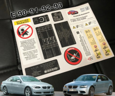 Etichete Tehnice Colante Tinichigerie Caroserie Restaurare BMW E90 E92 E93 foto