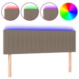 Cumpara ieftin Tablie de pat cu LED, gri taupe, 144x5x78/88 cm, textil