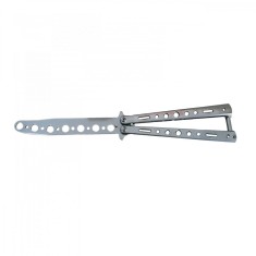 Briceag fluture de antrenament DEPOX&reg;, otel inoxidabil, Silver Blade, 22.5 cm, argintiu