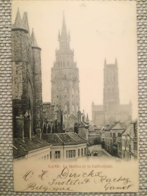 CP 1901 Gand - București, către arhitectul Radu Culcer, de la Institutul Rachez foto