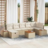 vidaXL Set de canapele pentru grădină 8 pcs Bej 55 x 62 x 69 cm