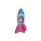 Puzzle 3D de colorat Racheta, 8 piese, lemn