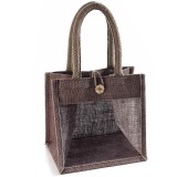 Sacosa pentru cadouri iuta maro 21x15.5x34 cm