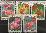 Cuba 1985 &ndash; Ziua Mamei (D&iacute;a de las Madres) &ndash; lot 5 mărci cu flori ornamentale
