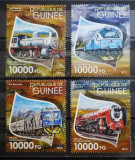 BC16, Guineea 2015, set colita+serie-trenuri, Nestampilat
