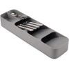 Organizator Sertar Tacamuri, 4 Compartimente, 11x39.5x5.7cm, Gri, Suport Tacamuri Sertar Bucatarie