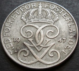 Cumpara ieftin Moneda istorica 5 ORE - SUEDIA, anul 1947 *cod 3015 = excelenta, Europa, Fier