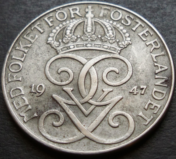 Moneda istorica 5 ORE - SUEDIA, anul 1947 *cod 3015 = excelenta