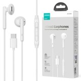Joyroom (JR-EC05) - Casti cu Fir, In Ear, USB-C, 1.2m, Mic &amp; Volume Key, HiFi, White