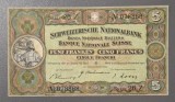 Bancnota Elvetia 5 francs 1944, 5 franken 1944, stare XF
