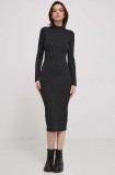 United Colors of Benetton rochie culoarea negru, midi, mulată