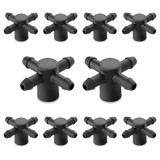 Cumpara ieftin Set 10 x Distribuitor din plastic pentru picurare cu 4 iesiri x 5 mm, NR-7650, negru