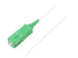 Cablul SC/APC 1m LSZH Alb pentru Fibră Optică, QOLTEC
