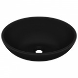 Chiuvetă de lux, negru mat, 40 x 33 cm, ceramică, formă ovală
