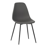 Cumpara ieftin Scaun modern Ballen cu picioare metalice negre, stil contemporan, material PP antracit, 41.5x53x84.5cm.