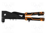 Mașină de nituit manuală NEO TOOLS 260mm cu m&acirc;nere bicomponente pentru nituri pop aluminiu și oțel