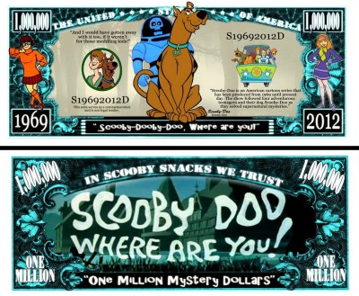 !!! SUA = FANTASY NOTE (TJ6) = DESENE ANIMATE : SCOOBY DOO - 2012 - UNC foto