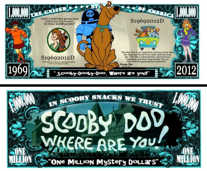 !!! SUA = FANTASY NOTE (TJ6) = DESENE ANIMATE : SCOOBY DOO - 2012 - UNC