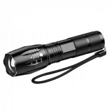 Lanterna tactica, LED, 5 trepte, Functie Zoom, Negru