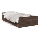 Cumpara ieftin Cadru de pat cu sertare stejar maro 75x190 cm lemn prelucrat