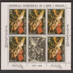 S. TOME E PRINCIPE 1983 PICTURA RUBENS ( bloc dantelat) MNH