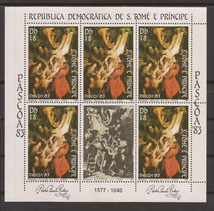 S. TOME E PRINCIPE 1983 PICTURA RUBENS ( bloc dantelat) MNH