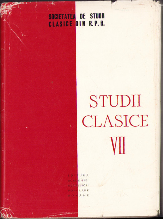HST C6121 Studii clasice VII/1965 Editura Academiei