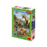 Puzzle XL - Lumea dinozaurilor neon (100 piese), Edc