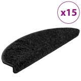 Cumpara ieftin Covorase pentru scari, 15 buc., 65x21x4 cm, negru, semirotunde, mari
