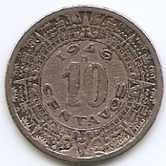 Mexic 10 centavos 1946 - Cupro-nichel, 23.5 mm, KM-432