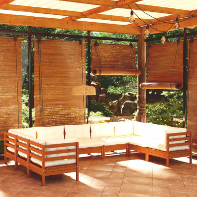 vidaXL Set mobilier grădină cu perne, 9 piese, maro miere, lemn de pin foto