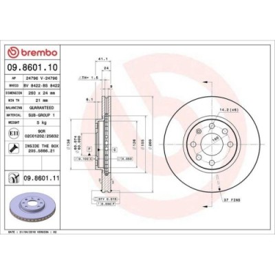 Set disc frana Opel Combo 10.01-12.11, Corsa C (X01) 09.00-12.12, Meriva A Mpv (X03) 05.03-05.10, Tigra Twintop (X04) 06.04-12.10, Fata, 260X24mm, ve foto