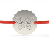 Bratara din argint cu snur rosu model Butterfly efect, Atcom