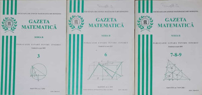 GAZETA MATEMATICA 2011, SERIA B VOL.3, 6, 7-9 (3 REVISTE)-MARCEL TENA foto